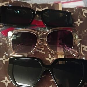 Source Unknown Black and Gold Sunglasses Trio